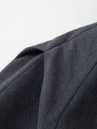 TEASEL Textured Wool Belted Trench Coat in Gray - Detail