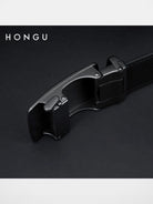 HONGU Cowhide Leather Automatic Belt in Black - Detail