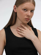 BLACKHEAD Titanium Steel Coiled Snake Ring in Silver - On Female Model
