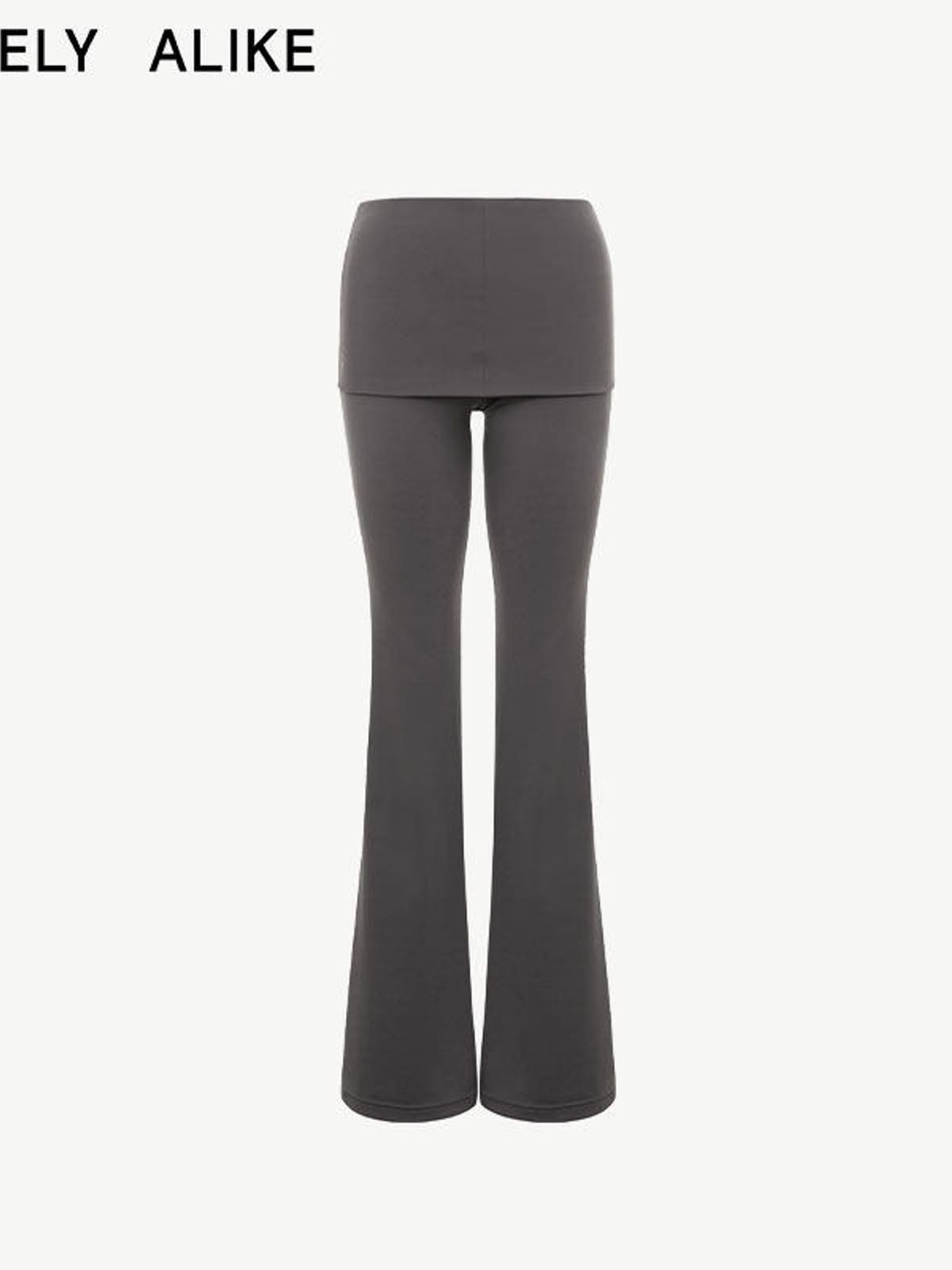 RARELY ALIKE Low Rise Layered Flared Yoga Pants in Gray