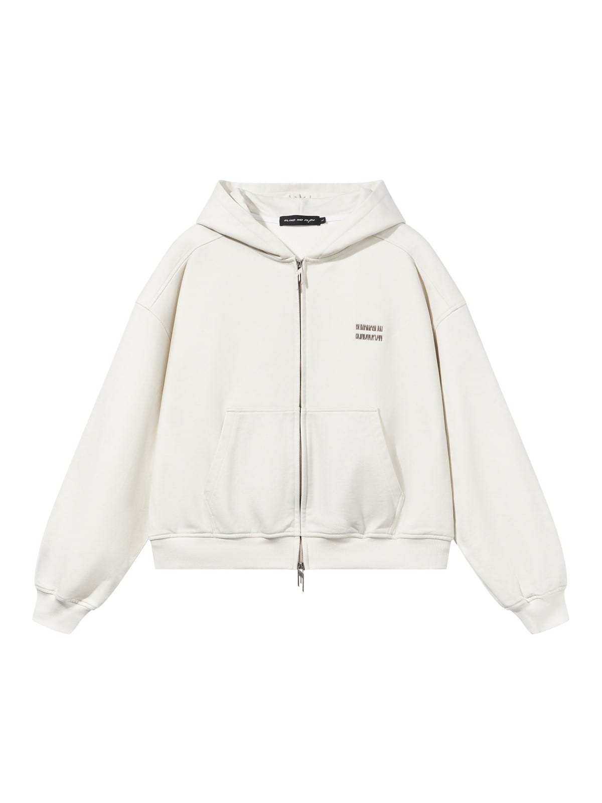 BLINDNOPLAN Metallic Logo Zip Hoodie Pants Set in White