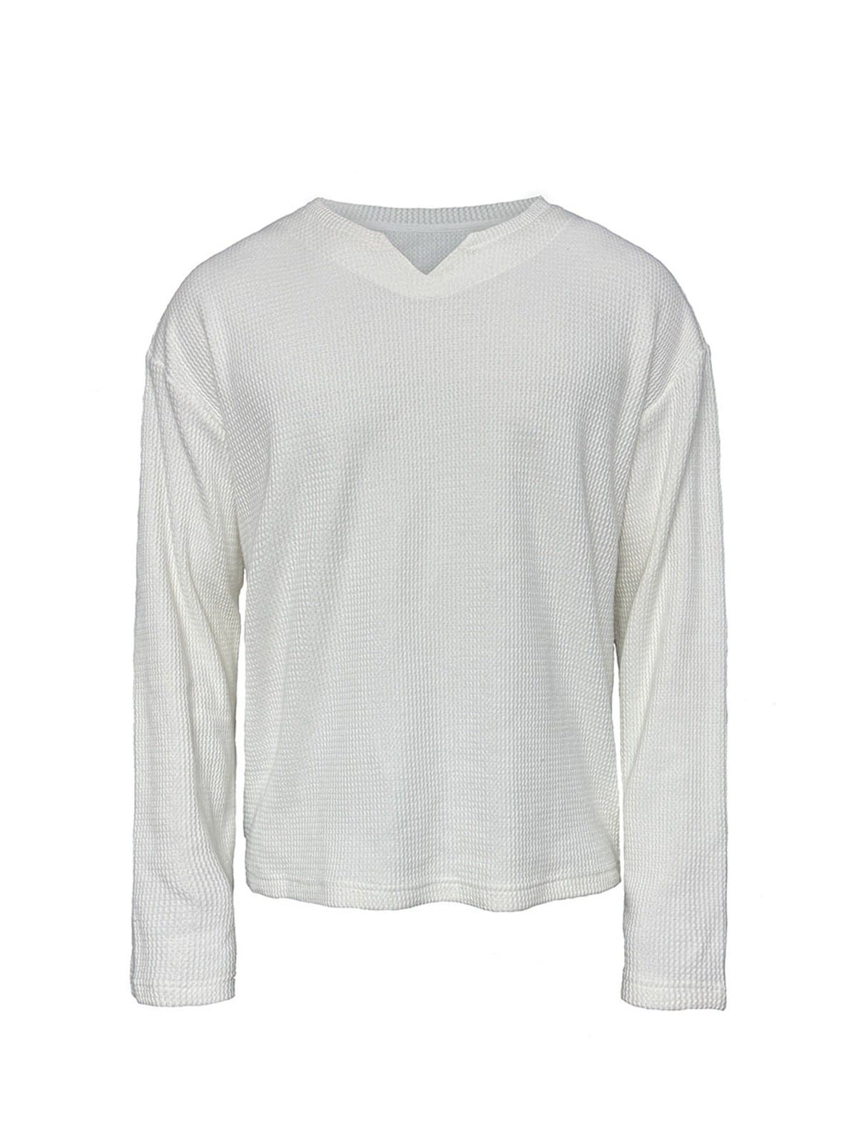 JCAESAR STUDIO Cropped V Neck Jacquard Sweatshirt in White