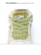 KILLWINNER Corduroy Leather Low Top Sneakers in Green - Detail