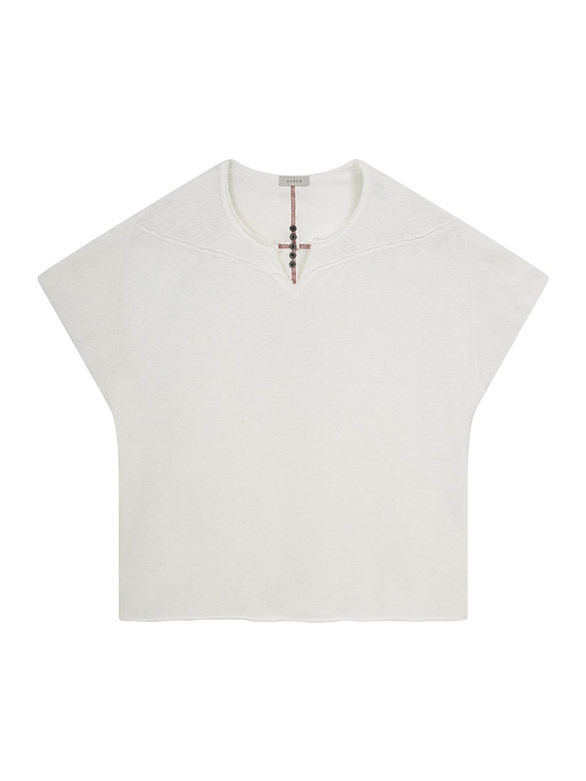D5ove Hemp Blend V Neck T Shirt in White