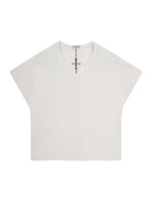 D5ove Hemp Blend V Neck T Shirt in White