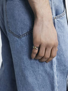 BLACKHEAD Structural Two Tone Star Ring in Gold - On Model