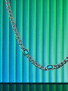 BLACKHEAD Gradient Tourmaline Chain Necklace in Silver - Lifestyle