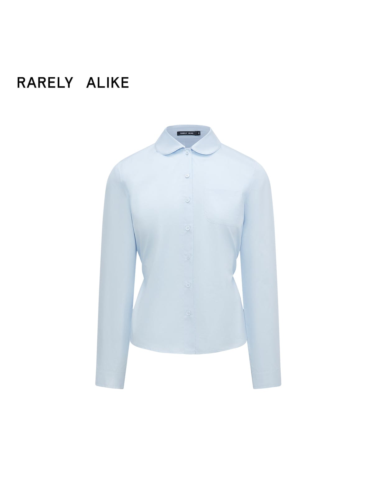 RARELY ALIKE Scalloped Peter Pan Collar Blouse in Sky Blue