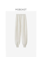 MSBEAST Merino Wool Hoodie Jogger Set in Cream