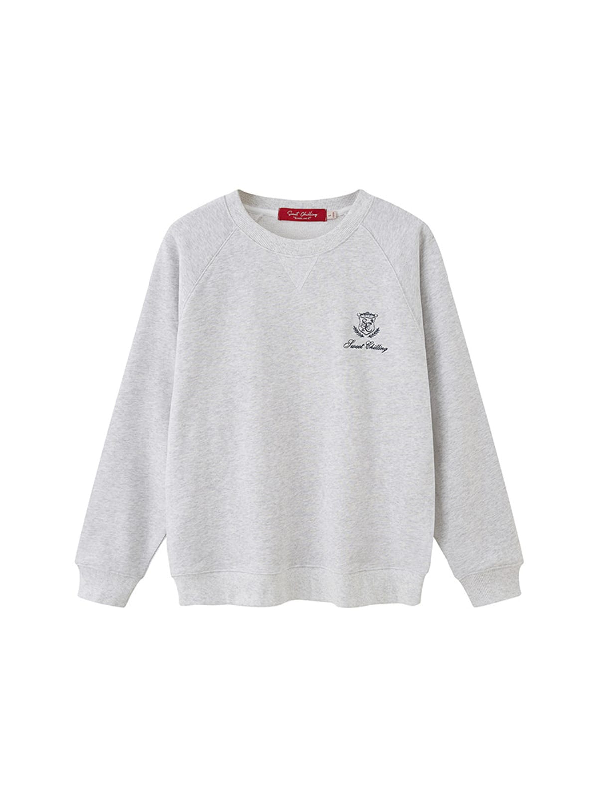 SweetChilling Embroidered Logo Cotton Sweatshirt in Heather Gray