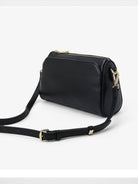 HONGU Quilted Leather Chain Crossbody Bag in Black