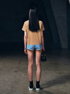 SMFK Stone Washed Graphic T Shirt in Beige - On Model