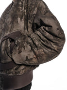 D5ove Forest Camo Padded Bomber Jacket in Brown - On Model