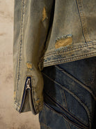 PERSONSOUL Gradient Multi Zipper Cargo Jeans in Denim - On Model