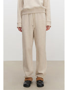 MSBEAST Fleece Lined Pima Cotton Joggers in Gray - On Model