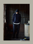 USAGE Merino Wool Blend T Shirt Set in Navy Blue - On Male Model