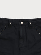 SMFK Studded Cotton Miniskirt in Black - Detail