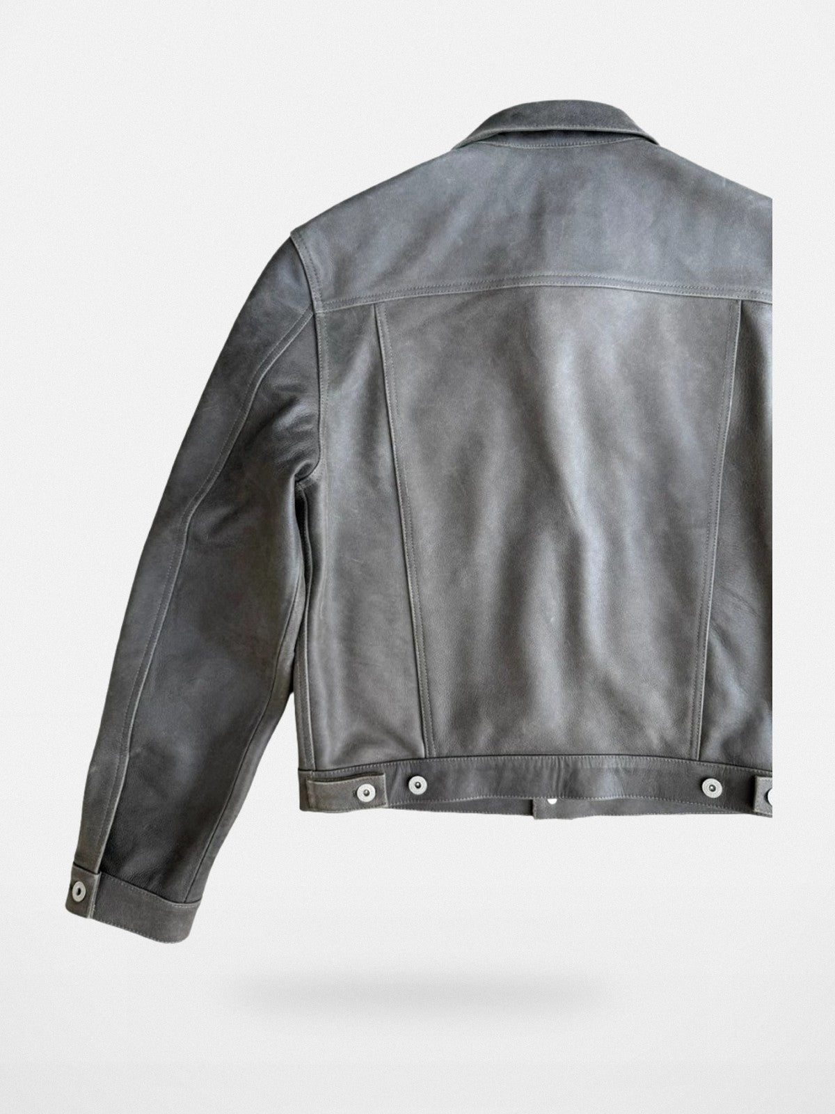 UNKNOWNWORLD Cracked Leather Type 3 Jacket in Green