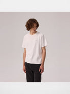 AFterTaste Small Crew Neck T Shirt in White - On Male Model