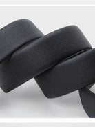 HONGU Cowhide Leather Automatic Buckle Belt in Black - Detail