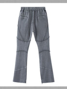 D5ove Side Zip Paneled Flared Pants in Gray