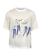 JCAESAR STUDIO Symphony Print Tencel Wool T Shirt in White