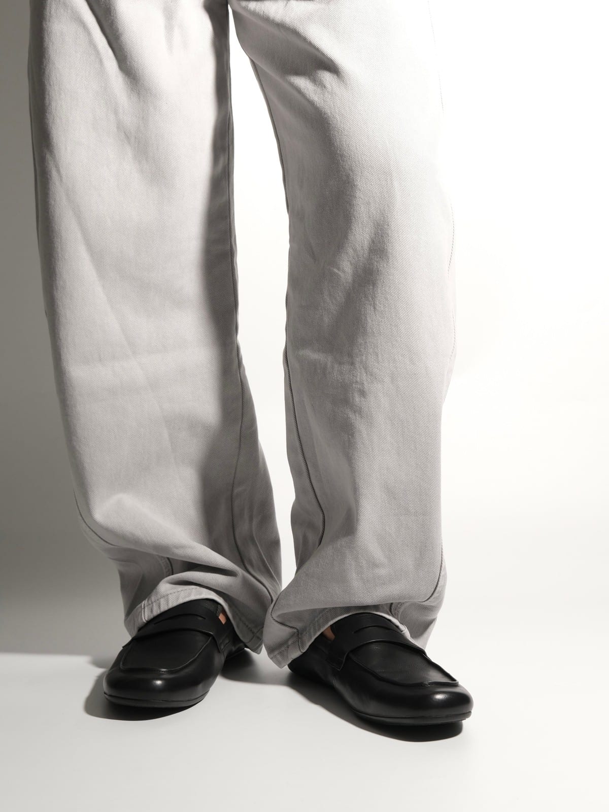 EIX GNOD Calf Leather Slip On Loafers in Black - On Model