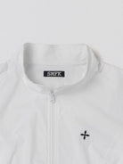 SMFK Cropped Zip Front Nylon Jacket in White - Detail