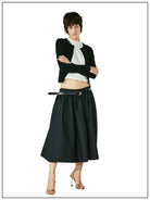FaxCopyExpress Irregular Buckle Belt in Black - On Female Model