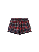 SweetChilling Plaid Ruffle Lounge Shorts in Red