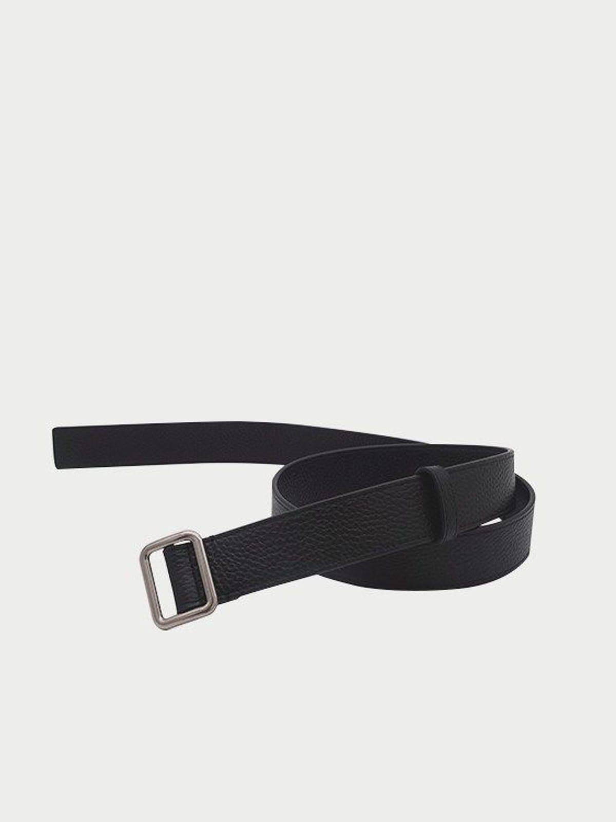 PANLULUPAN Minimalist Full Grain Leather Belt in Black
