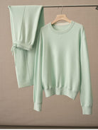 TEASEL Merino Wool Crewneck Sweatshirt in Mint - Lifestyle