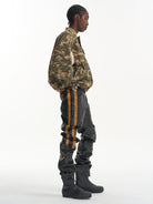 BLINDNOPLAN Heavyweight Cotton Camouflage Bomber in Beige - On Male Model