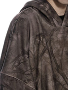 D5ove Distressed Forest Camo Hoodie in Gray - On Model