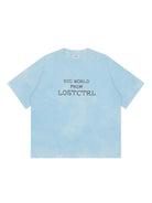 LOSTCTRL Cross Stitch Letter T Shirt in Sky Blue