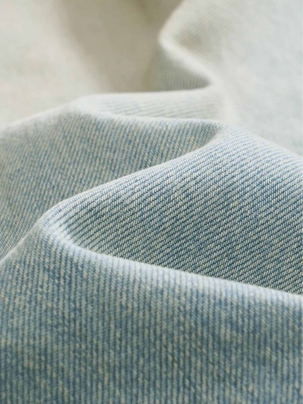 MSBEAST Dirty Wash Drawstring Wide Leg Jeans in Sky Blue - Detail