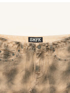 SMFK Vintage Wash Denim Mini Skirt in Gray - Detail