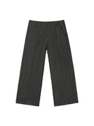 SIMPLE PROJECT Crinkled Straight Leg Trousers in Gray