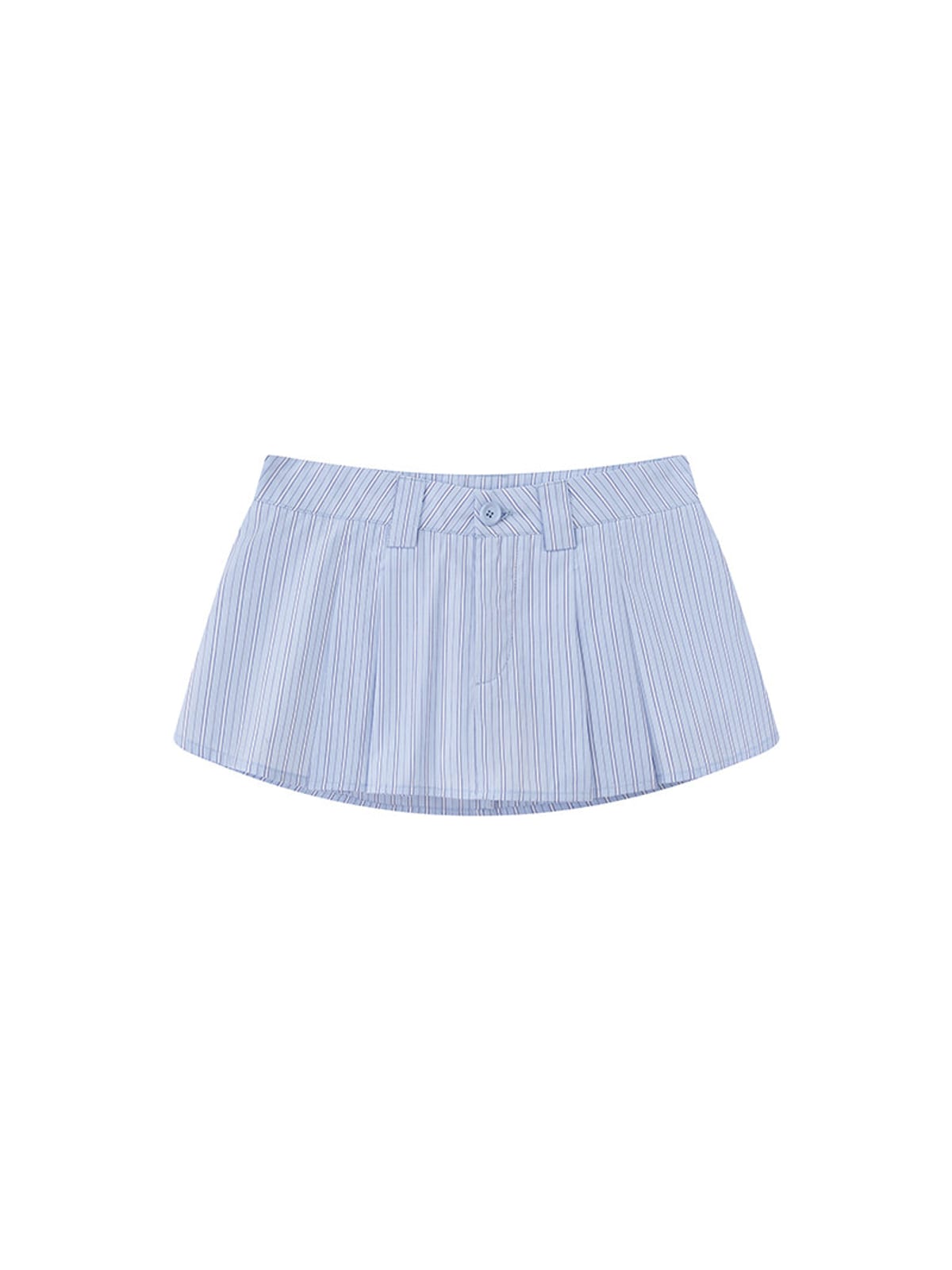 SweetChilling Striped Pleated Mini Skirt in Blue