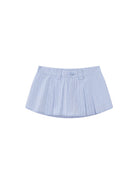 SweetChilling Striped Pleated Mini Skirt in Blue
