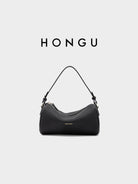 HONGU Leather Crossbody Pillow Bag in Black