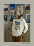 USAGE Vintage Photo Print Cotton T Shirt in White - On Male Model