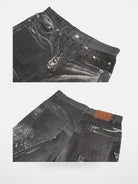 SOD Digital Print Wide Leg Jeans in Black