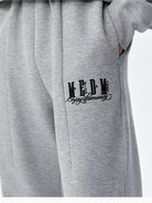 MEDM Cotton Blend Straight Leg Sweatpants in Gray - On Model