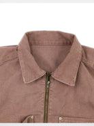 SOD Online Store Distressed Cotton Lumberjack Jacket in Red - Detail