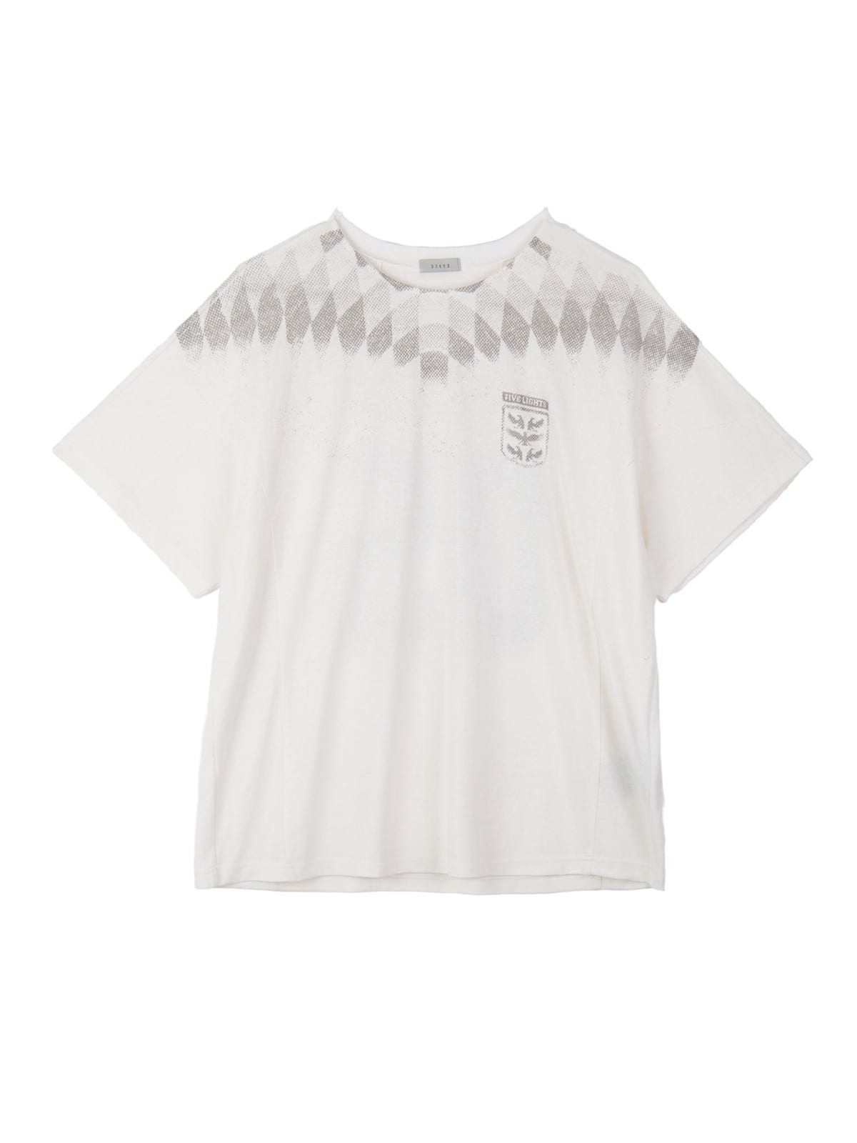 D5ove Vintage Print Cotton Linen T Shirt in White