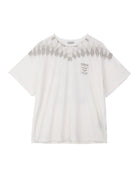 D5ove Vintage Print Cotton Linen T Shirt in White