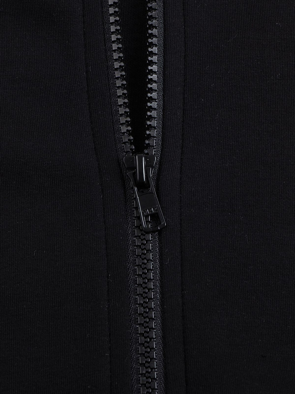 Retro 21 Boxy Air Layer Zip Up Hoodie in Black - Detail