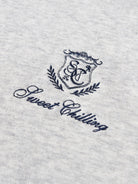 SweetChilling Embroidered Logo Cotton Sweatshirt in Heather Gray - Detail