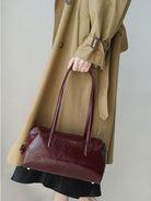PANLULUPAN Oil Wax Leather Pillow Shoulder Bag in Beige - On Model